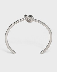 Knot extra-thin bracelet in brass with rhodium finish - Silver -  - 1 | CELINE