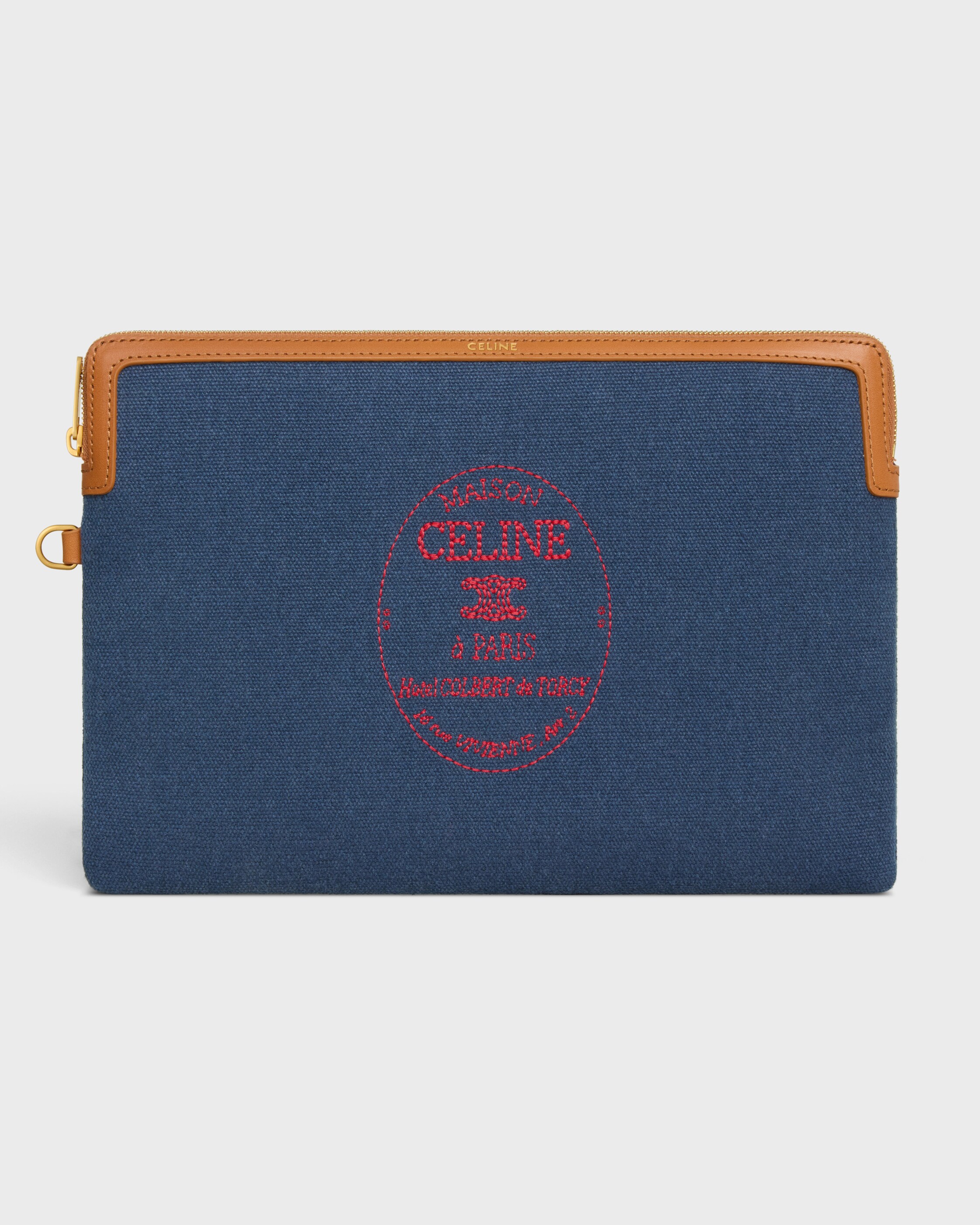 SMALL POUCH WITH STRAP CUIR TRIOMPHE IN TEXTILE WITH EMBROIDERY