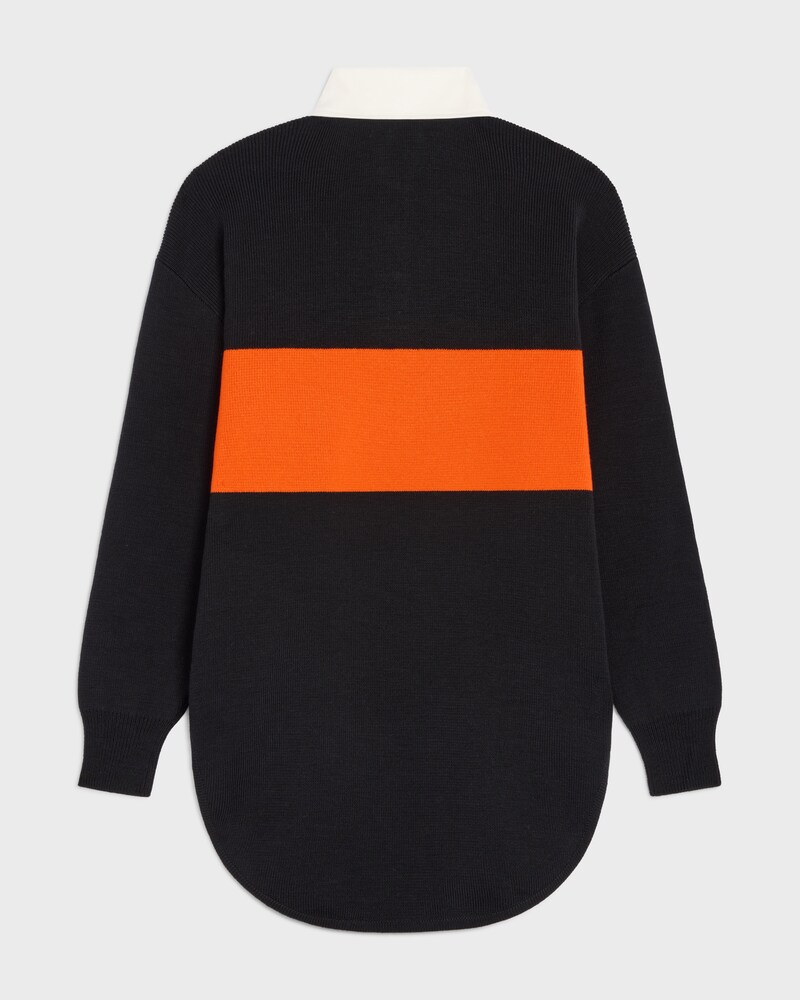 polo oversize laine - BLACK/ORANGE -  - 1 | CELINE