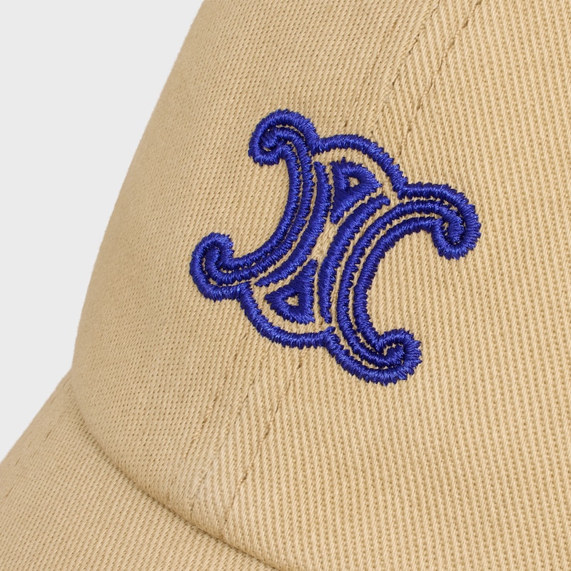 casquette vivienne twill de coton - BEIGE / BLUE -  - 1 | CELINE