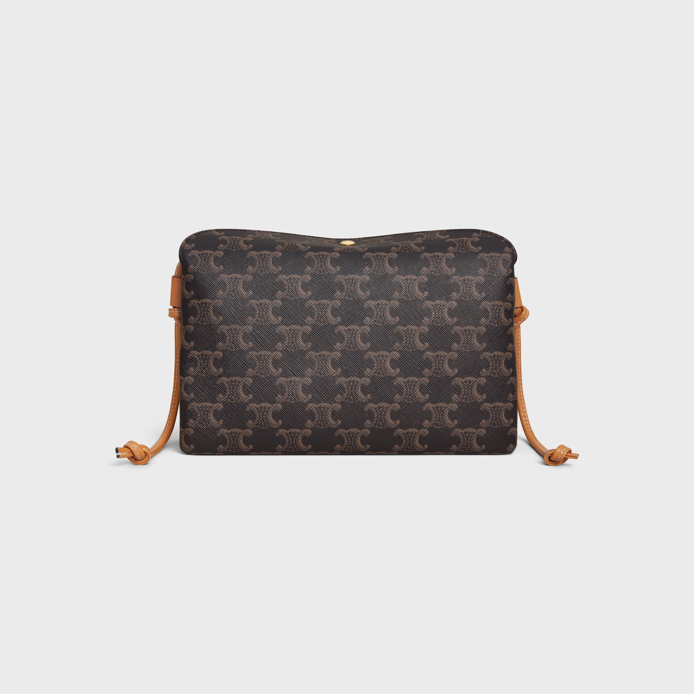 TRIO FLAP IN TRIOMPHE CANVAS AND LAMBSKIN - MIEL | CELINE