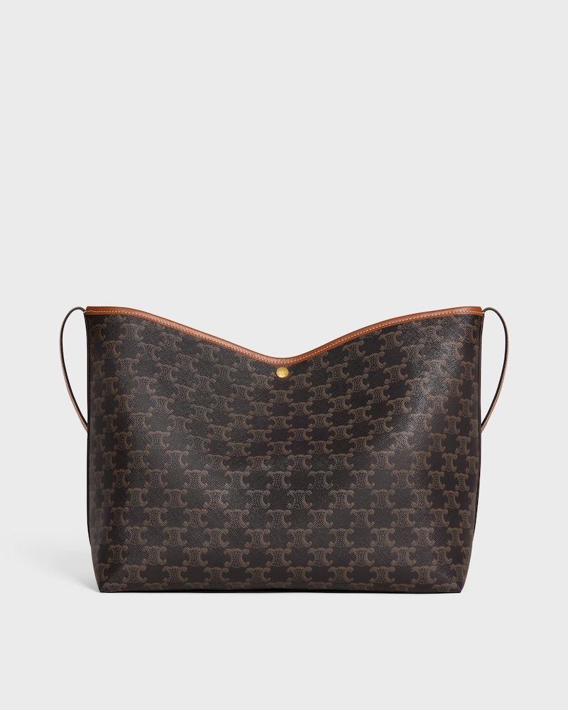 SOFT SHOPPER BAG IN TOILE TRIOMPHE - TAN - CROSS-BODY BAGS - 1 | CELINE