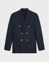 CLASSIC JACKET IN DIAGONAL WOOL - NAVY -  - 1 | CELINE