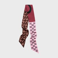 ribbon IN SILK TWILL - PINK/BROWN -  - 2 | CELINE
