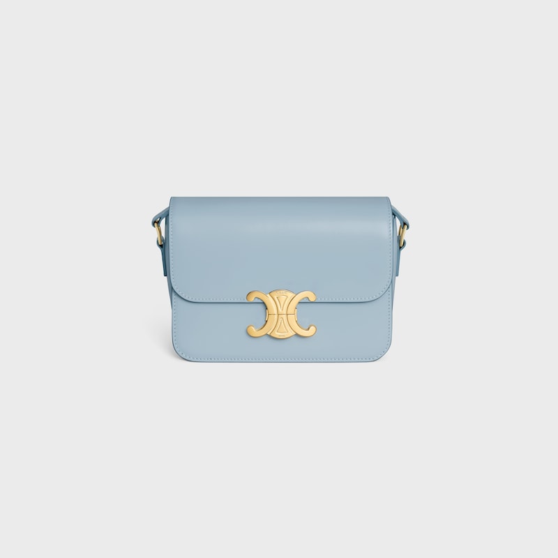 Teen Triomphe Bag in shiny calfskin - PALE BLUE - TRIOMPHE - 1 | CELINE
