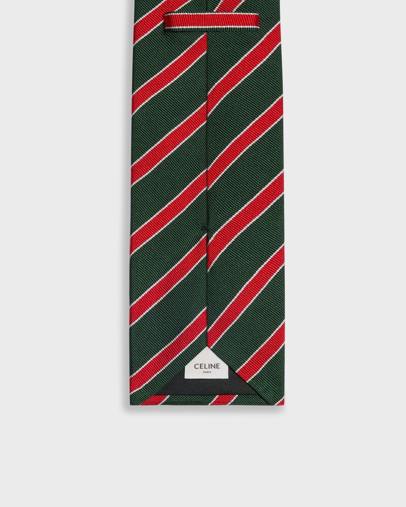 tie IN striped silk - GREEN/RED/OFF WHITE -  - 1 | CELINE