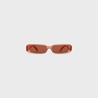 Rectangular S343 sunglasses in Acetate - TRANSPARENT CORAL -  - 1 | CELINE