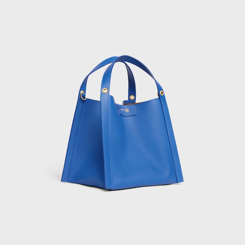 SMALL CUBE BAG IN SUPPLE CALFSKIN - OXIDE BLUE - MORE LINES - 1 | CELINE