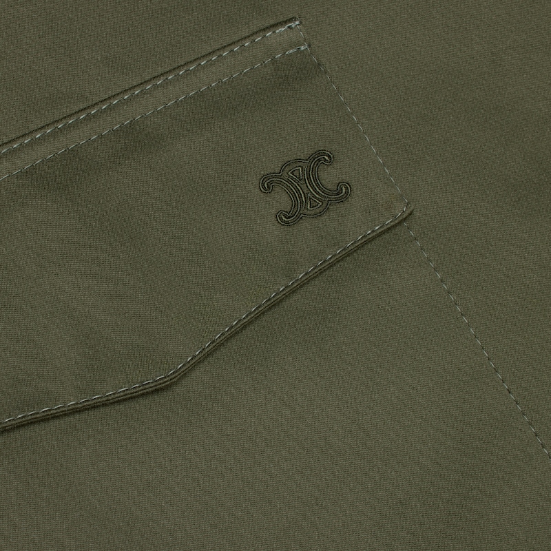 overshirt IN cotton satin - ARMY GREEN -  - 1 | CELINE
