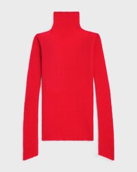 turtleneck sweater IN ribbed mohair and silk - BRIGHT RED -  - 1 | CELINE
