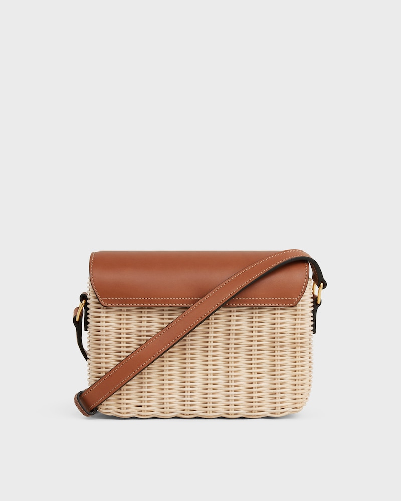 TEEN TRIOMPHE BAG in WICKER AND NATURAL CALFSKIN - NATURAL / TAN - TRIOMPHE - 1 | CELINE