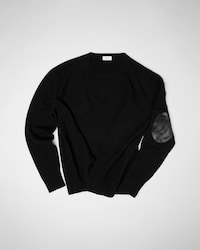 CLASSIC ELBOW-PATCH CREWNECK - BLACK -  - 2 | CELINE