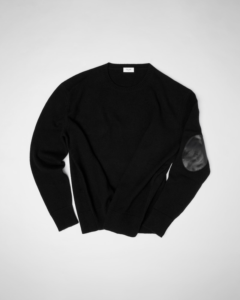 CLASSIC ELBOW-PATCH CREWNECK - BLACK -  - 1 | CELINE