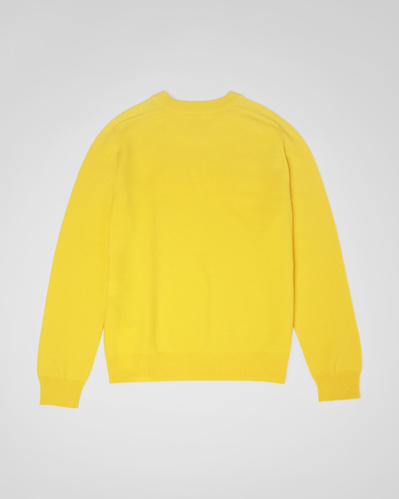 crewneck sweater IN wool cashmere - BRIGHT YELLOW -  - 1 | CELINE
