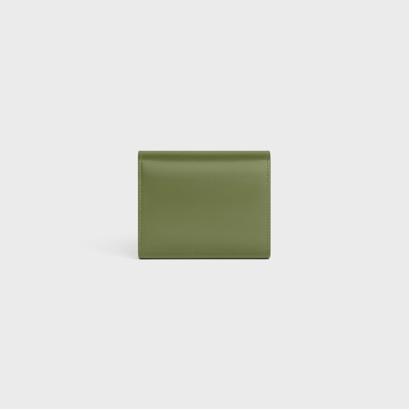 Kleine Brieftasche mit Umschlag TRIOMPHE AUS glänzendem Kalbsleder - HELLES KHAKI - BRIEFTASCHEN - 1 | CELINE