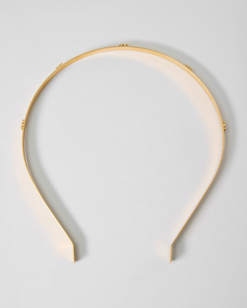 TRIOMPHE STUDS THIN HEADBAND IN BRASS WITH GOLD FINISH - GOLD - HAIR ACCESSORIES - 1 | CELINE