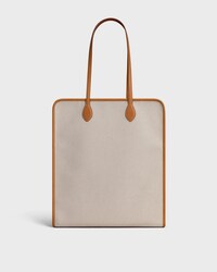 CABAS VERTICAL TRIOMPHE TOUCH EN TEXTILE ET VEAU - NATUREL / TAN - HOMME - 2 | CELINE