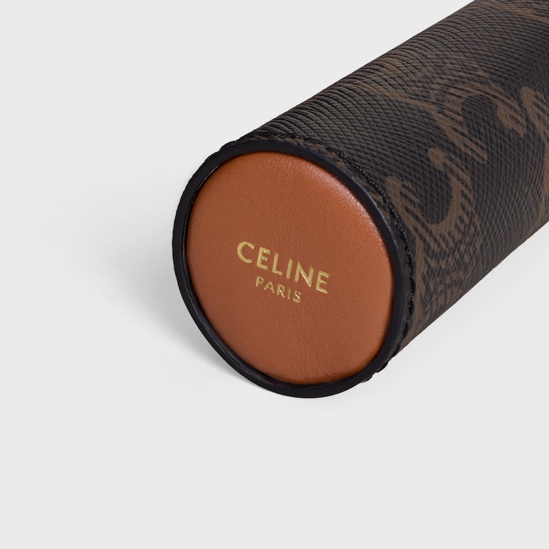 标志印花牛皮革口红项链 - 棕黄色 - 唇膏 - 1 | CELINE