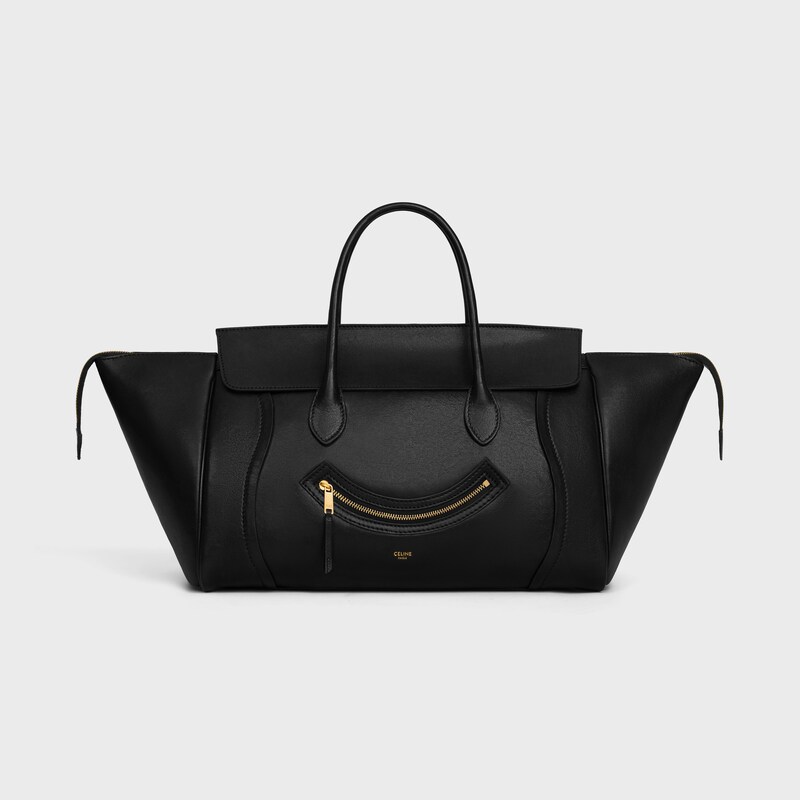 BIG SMILE LUGGAGE IN SUPPLE SHINY LAMBSKIN - BLACK - LUGGAGE - 1 | CELINE