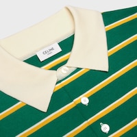 POLO SWEATER IN striped cotton - GREEN/YELLOW/WHITE -  - 2 | CELINE