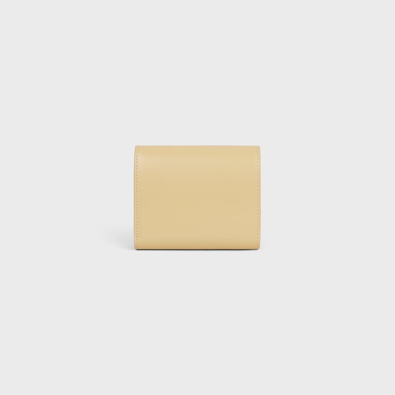 Small Flap Wallet TRIOMPHE IN Shiny calfskin - SPRING YELLOW - WALLETS - 1 | CELINE