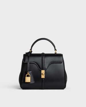 MINI 16 IN satinated calfskin - BLACK - GIFT FINDER - 1 | CELINE
