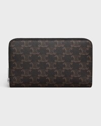 LARGE ZIPPED ORGANIZER IN Triomphe Canvas - BLACK - WALLETS - 1 | CELINE