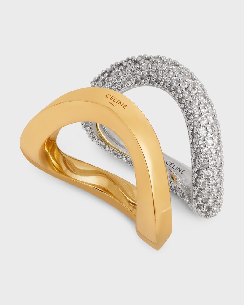 Set de Bagues Formes Abstraites en Strass et Laiton Doré et Rhodié - GOLD/ SILVER -  - 1 | CELINE
