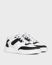 CELINE TRAINER CT-07 LOW LACE-UP SNEAKER in CALFSKIN - OPTIC WHITE / BLACK -  - 2 | CELINE