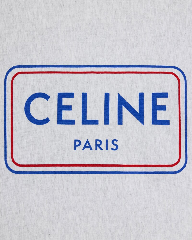 sweatshirt loose MOLLETON COTON - PALE GREY/RED/CENIM BLUE -  - 1 | CELINE
