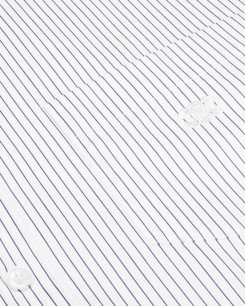chemise cropped coton ray&eacute; - CRAIE/NAVY -  - 1 | CELINE