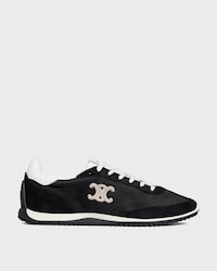 CELINE RACER NIEDRIGER SCHNÜR-SNEAKER MIT TRIOMPHE AUS NYLON, KALBSVELOURSLEDER UND KALBSLEDER - SCHWARZ -  - 1 | CELINE