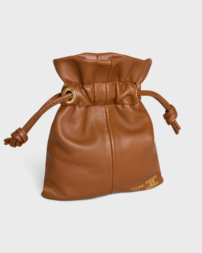 MICRO CRYSTAL POUCH IN SMOOTH LAMBSKIN - SOFT TAN - BAG CHARMS - 1 | CELINE