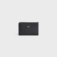 Zipped Card Holder IN GRAINED CALFSKIN - BLACK - COIN HOLDERS - 1 | CELINE