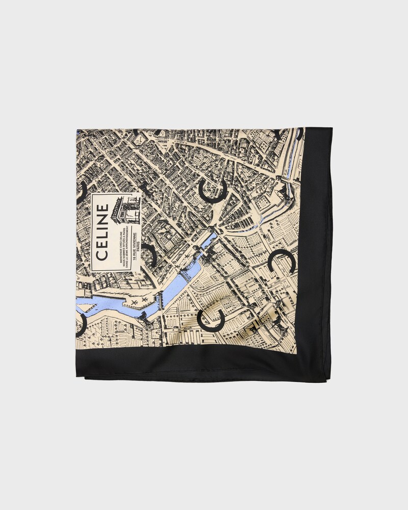 PLAN PARIS FOULARD 90 - BLACK / BEIGE -  - 1 | CELINE