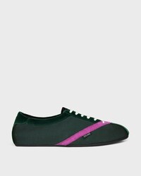 THE FLAT SNEAKER IN GROS GRAIN, VELVET, SUEDE CALFSKIN AND LAMBSKIN - DARK GREEN/PURPLE -  - 1 | CELINE
