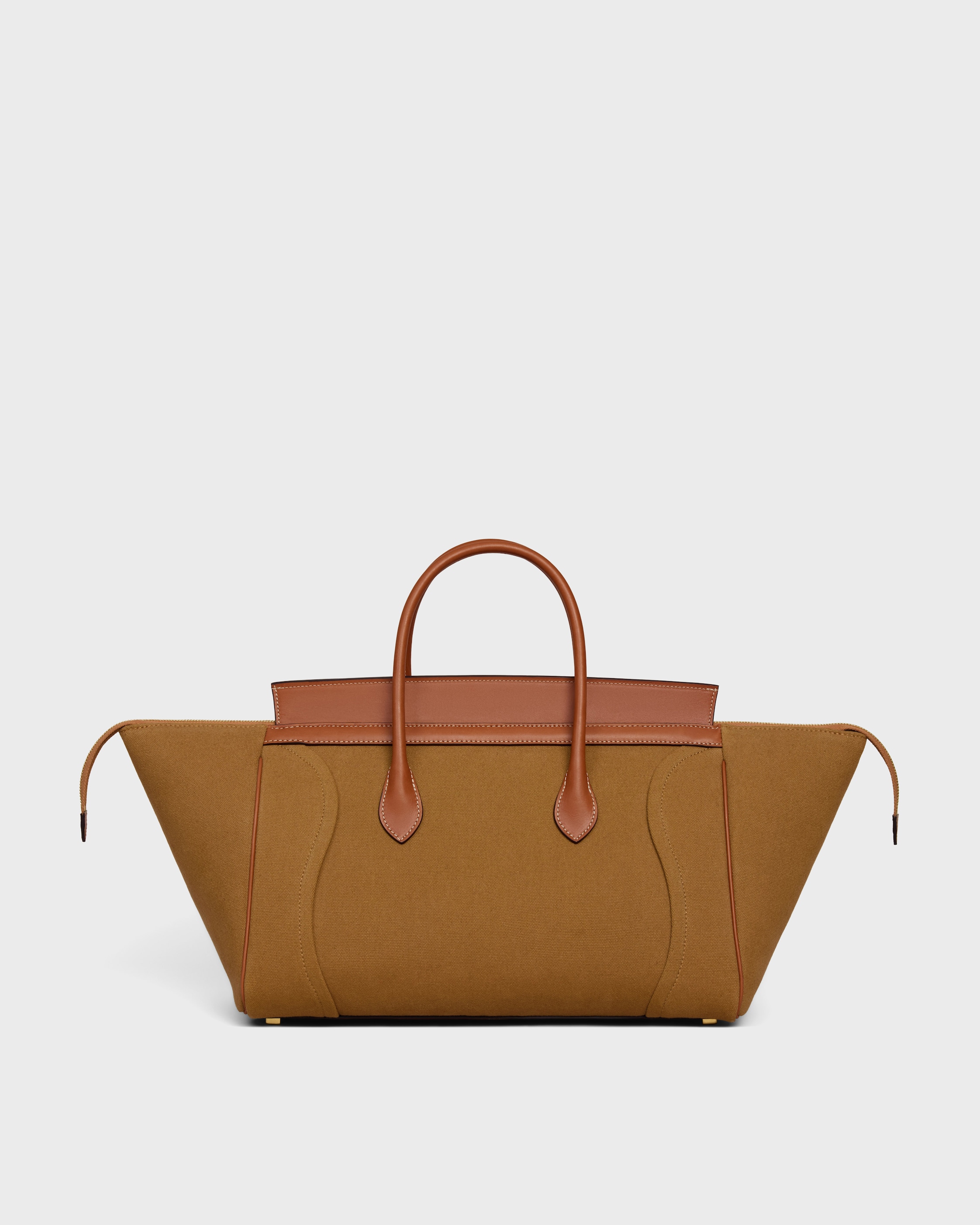 LUGGAGE IN TEXTILE AND NATURAL CALFSKIN - TAN | CELINE
