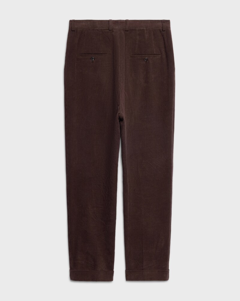 pleated trousers IN corduroy - BROWN -  - 1 | CELINE