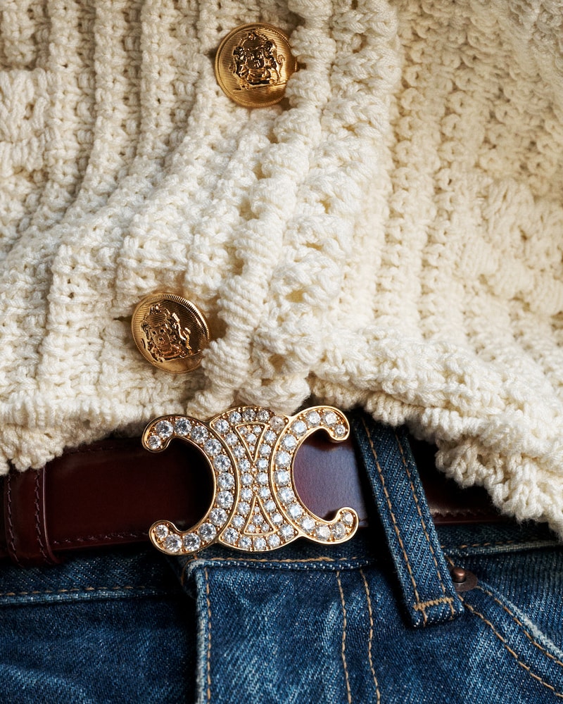 Triomphe Buckle 25MM IN BRASS WITH STRASS -  -  - 1 | CELINE