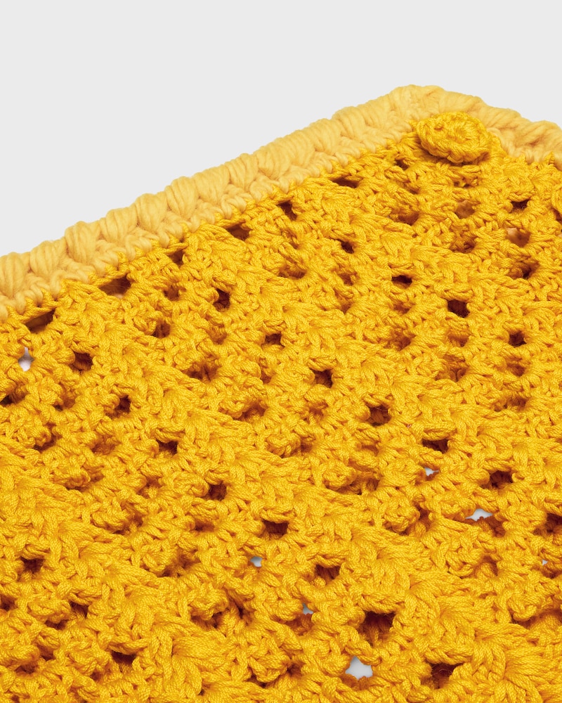 mini skirt IN cotton crochet - LIGHT ORANGE -  - 1 | CELINE
