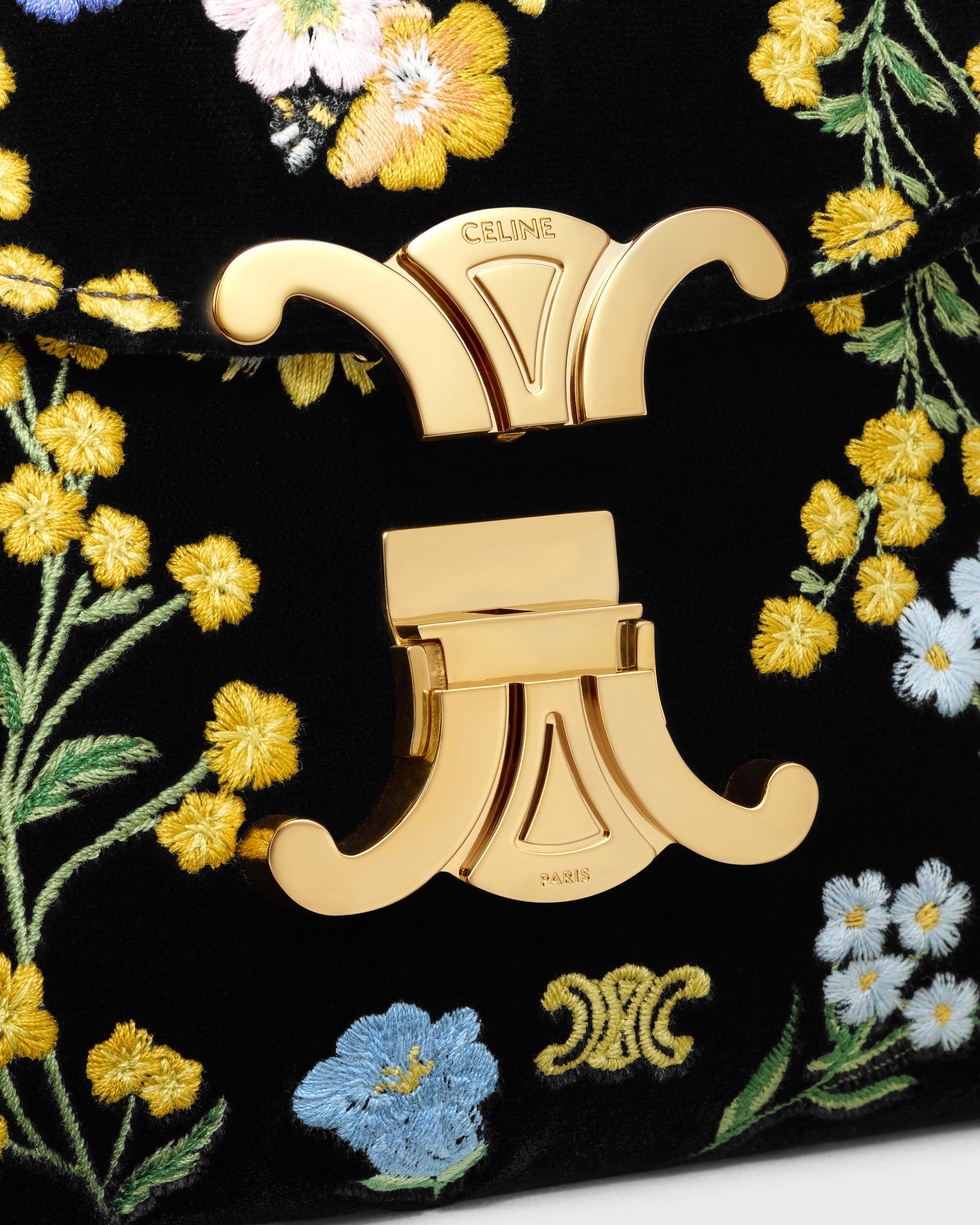 TEEN NINO BAG IN VELVET WITH FLORAL EMBROIDERY - MULTICOLOR | CELINE TEEN NINO BAG IN VELVET WITH FLORAL EMBROIDERY - MULTICOLOR | CELINE