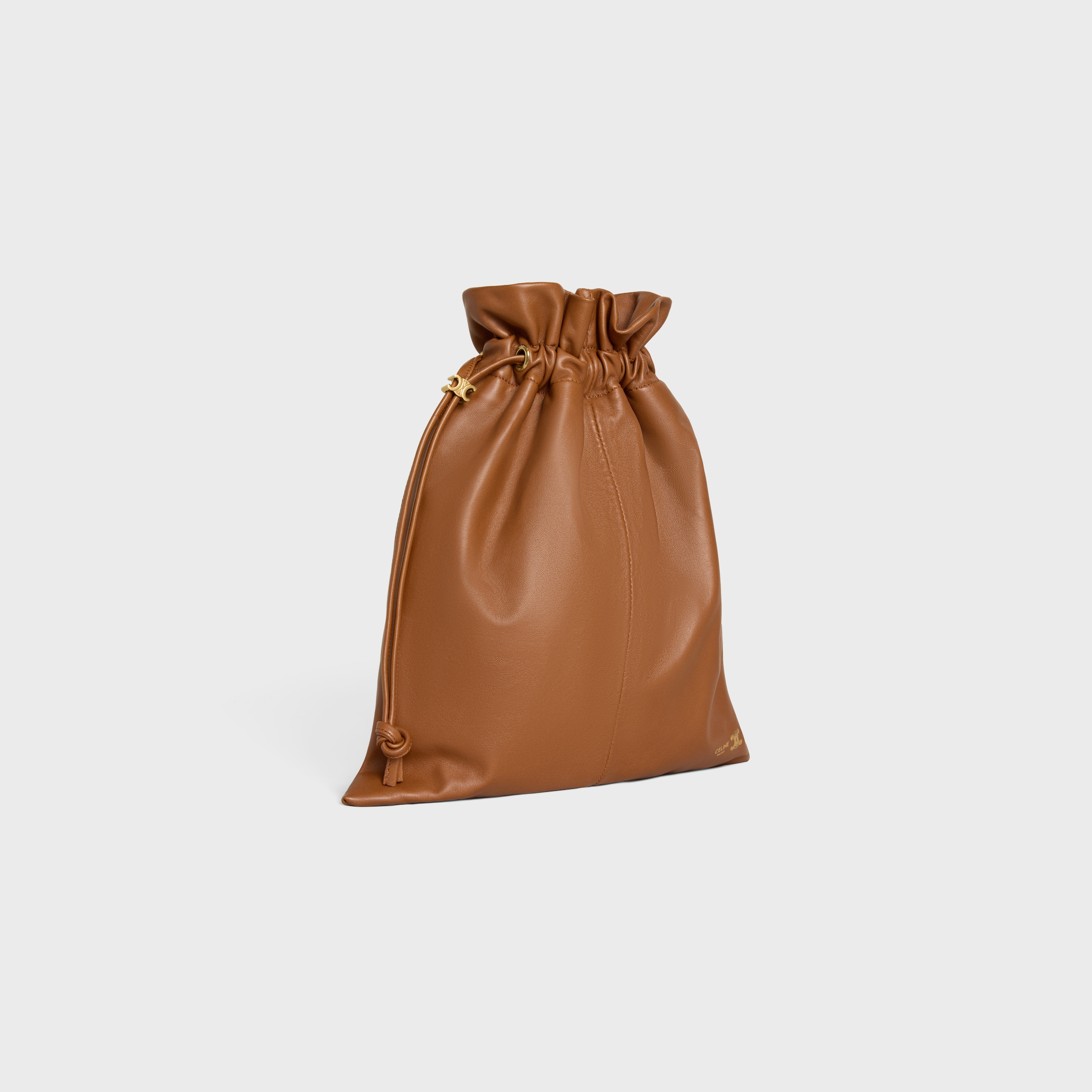 SMALL CRYSTAL POUCH IN LAMBSKIN - SOFT TAN | CELINE