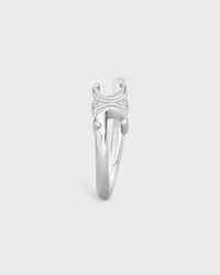 Triomphe Asymmetric Ring in Brass with Rhodium Finish - SILVER -  - 2 | CELINE