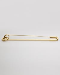 CHARMS SAFETY PIN BROOCH IN BRASS WITH GOLD FINISH - GOLD - CHARMS - 1 | CELINE