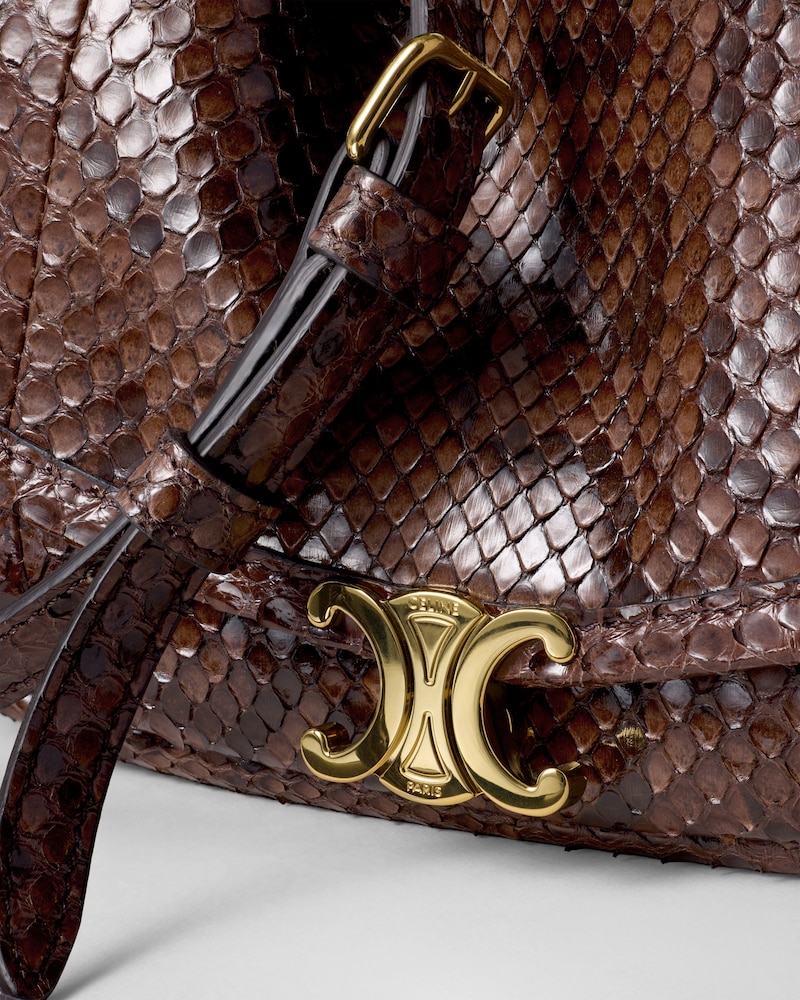 LITTLE HALFMOON SOFT TRIOMPHE IN PYTHON - HICKORY - ALL BAGS - 1 | CELINE