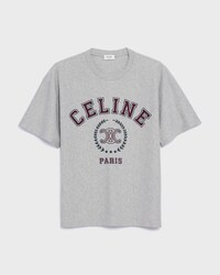 t-shirt IN cotton jersey - VINTAGE GREY MELANGE /  BORDEA -  - 1 | CELINE