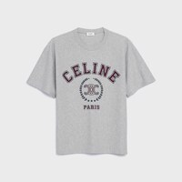 t-shirt IN cotton jersey - VINTAGE GREY MELANGE /  BORDEA -  - 1 | CELINE