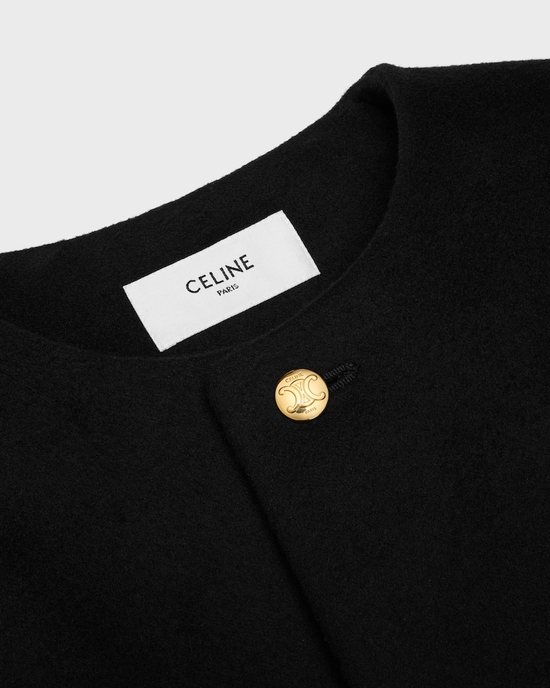 LONG CHASSEUR COAT - BLACK -  - 1 | CELINE