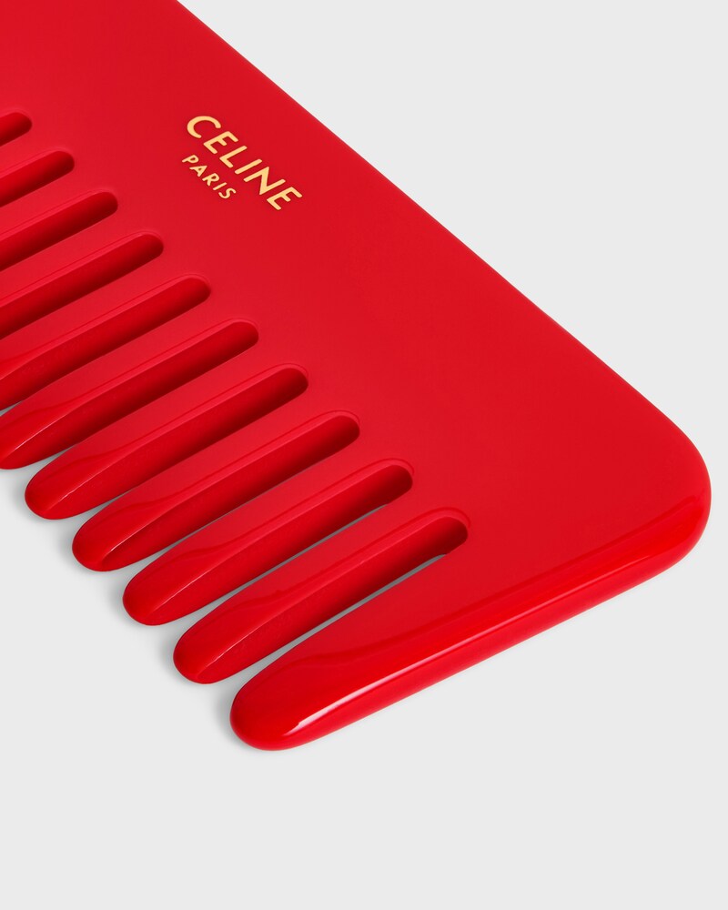 Kleiner Haarkamm mit Etui aus Kalbs-Glattleder - SYRAH / ULTRA-ROT - SCHÖNHEITSACCESSOIRES - 1 | CELINE