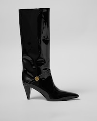 CONIC HIGH BOOT IN PATENT CALFSKIN - BLACK -  - 1 | CELINE